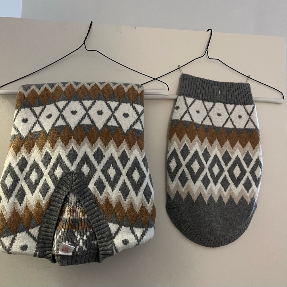 Men's Sweater with matching small dog sweater